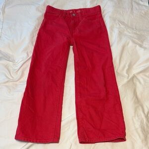 Red Wide-Leg Kids Jeans
